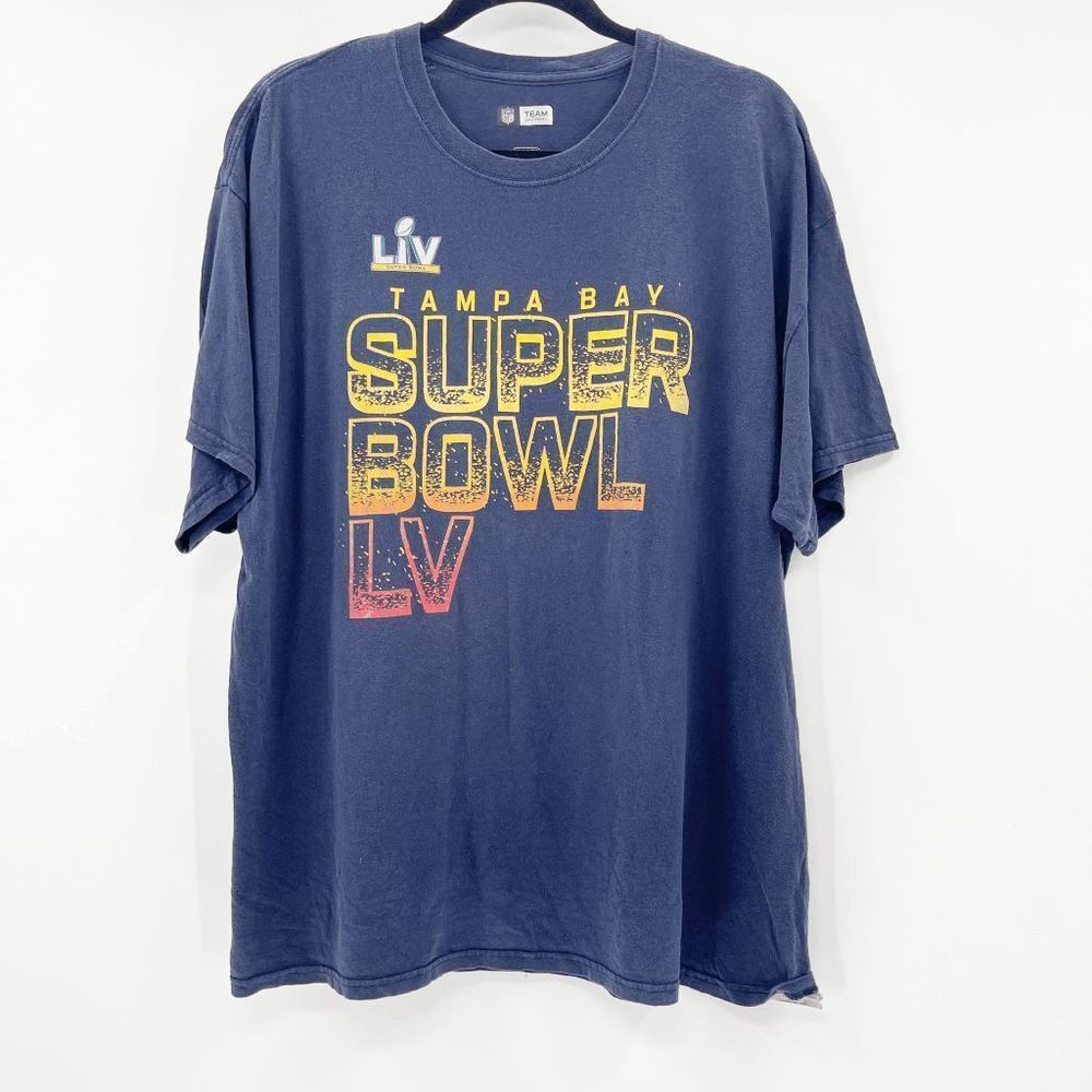 NFL‎ Tampa Bay Super Bowl T Shirt Men's Size XL Navy Blue Crew Neck Short Sleeve
